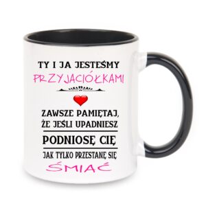 Kubek klasyczny ceramiczny 330 ml – czarny z nadrukiem