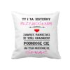 poduszka dekoracyjna 38×38 cm – biała z nadrukiem