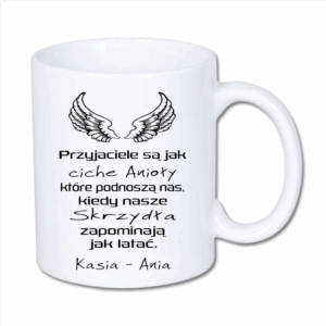 Kubek klasyczny 330 ml – biały z nadrukiem i personalizacją imion