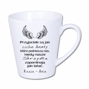 kubek latte mały 300 ml – biały z nadrukiem i personalizacją