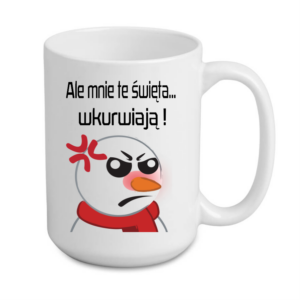 kubek duży 440 ml – biały z nadrukiem