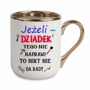 kubek elegant 330 ml – biały z nadrukiem