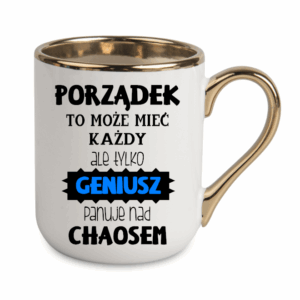 kubek elegant 330 ml – biały z nadrukiem