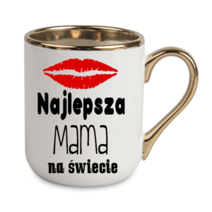 kubek elegant 330 ml – biały z nadrukiem