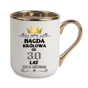 kubek elegant 330 ml – biały z nadrukiem
