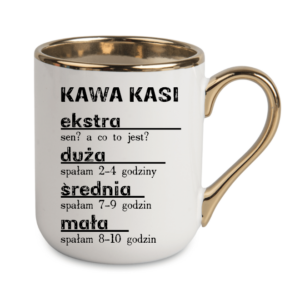 kubek elegant 330 ml – biały z nadrukiem skala kawy personalizowany