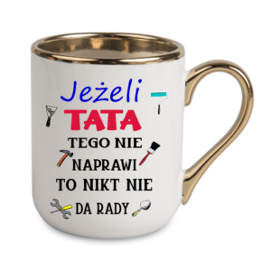 kubek elegant 330 ml – biały z nadrukiem
