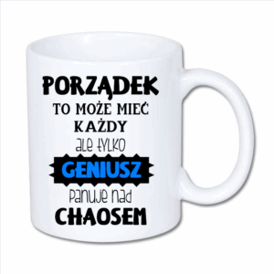 kubek klasyczny 330 ml – biały z nadrukiem
