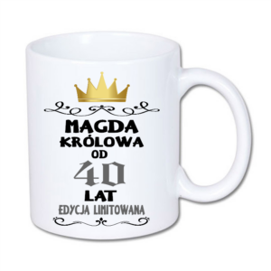kubek klasyczny 330 ml – biały z nadrukiem