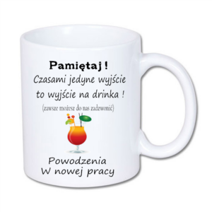 kubek klasyczny 330 ml – biały z nadrukiem