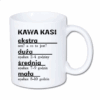 kubek klasyczny 330 ml – biały z nadrukiem skala kawy personalizowany