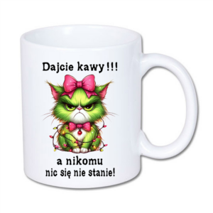 kubek klasyczny 330 ml – biały z nadrukiem