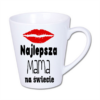 kubek latte mały 300 ml – biały z nadrukiem