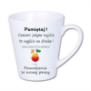 kubek latte mały 300 ml – biały z nadrukiem