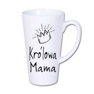 kubek latte duży 450 ml – biały z nadrukiem