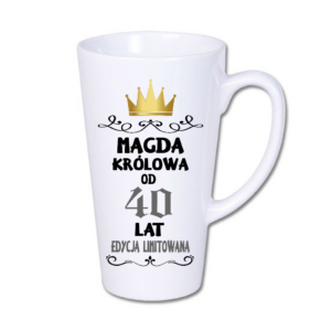 kubek latte duży 450 ml – biały z nadrukiem
