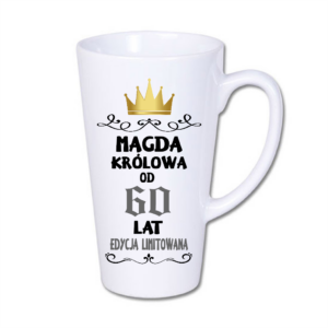 kubek latte duży 450 ml – biały z nadrukiem