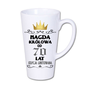 kubek latte duży 450 ml – biały z nadrukiem