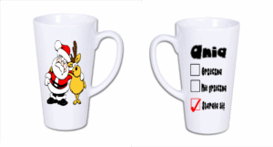 kubek latte duży 450 ml – biały z nadrukiem