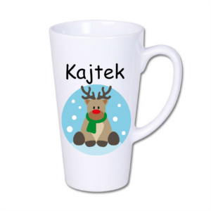 kubek latte duży 450 ml – biały z nadrukiem