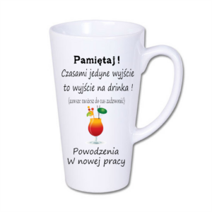 kubek latte duży 450 ml – biały z nadrukiem