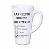kubek latte duży – biały z nadrukiem „Jak często chodzisz do cyrku?”