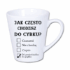 kubek latte mały 300 ml – biały z nadrukiem cyrk