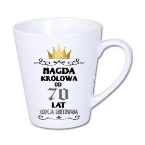 kubek latte mały 300 ml – biały z nadrukiem