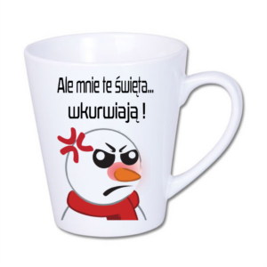 kubek latte biały – zabawny nadruk