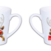 kubek latte mały 300 ml – biały z nadrukiem