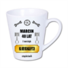 kubek latte mały 300 ml – biały z nadrukiem