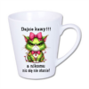 kubek latte mały 300 ml – biały z nadrukiem