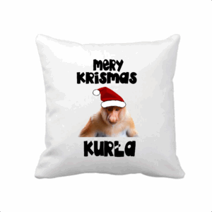 poduszka 38×38 cm z nadrukiem Janusz nosacz – Mery Krismas kurła