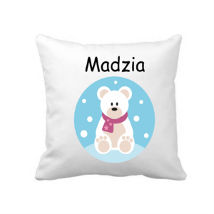 poduszka 38x38 cm personalizowana z misiem