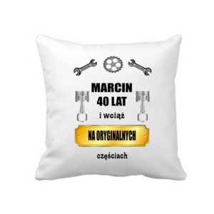 poduszka 38×38 cm biała – personalizowana dla niego